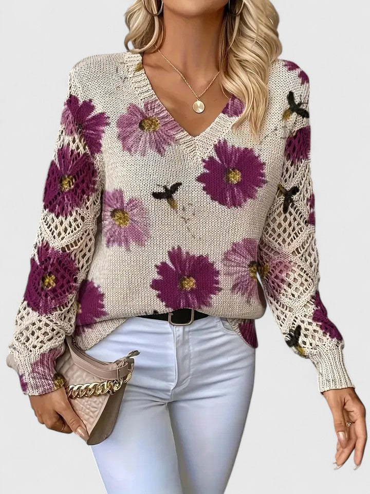 Annelies™ | Eleganter Pullover mit Blumenmuster